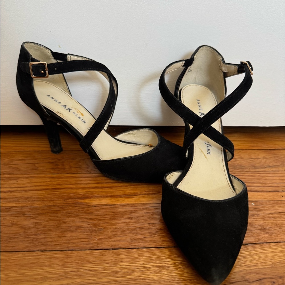 Anne Klein Black Strappy Heels